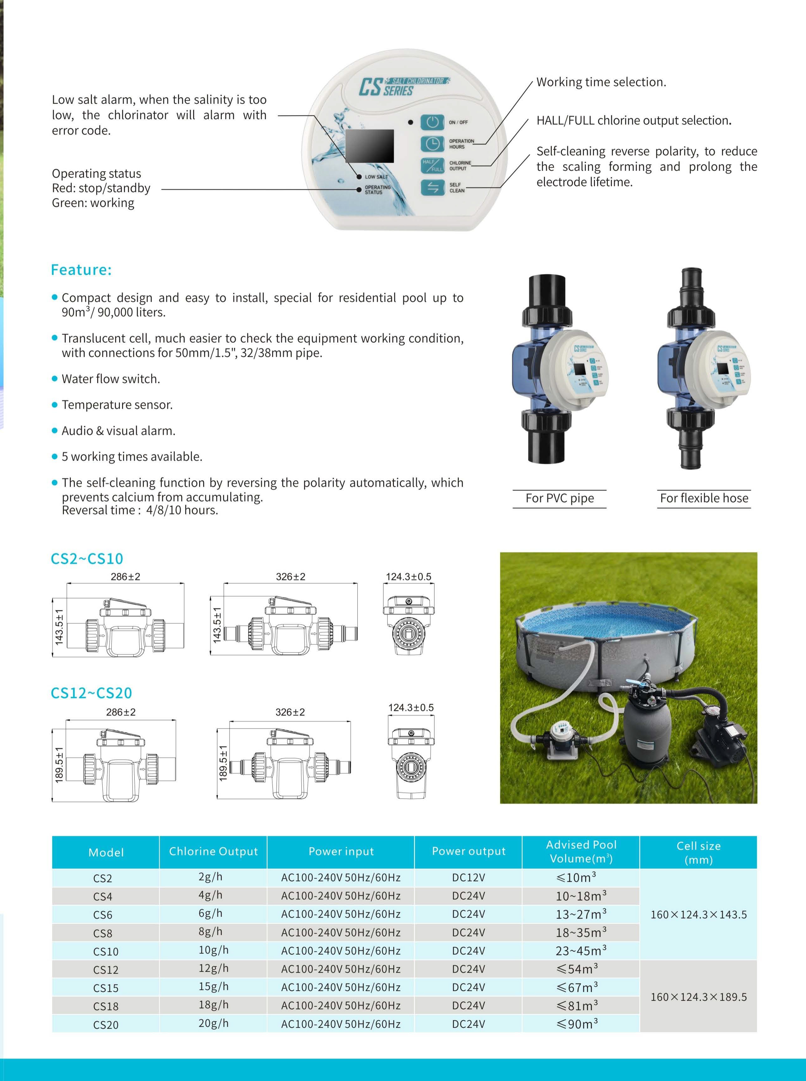 CS series swimming pool salt chlorine generator_Guangdong LASWIM Water